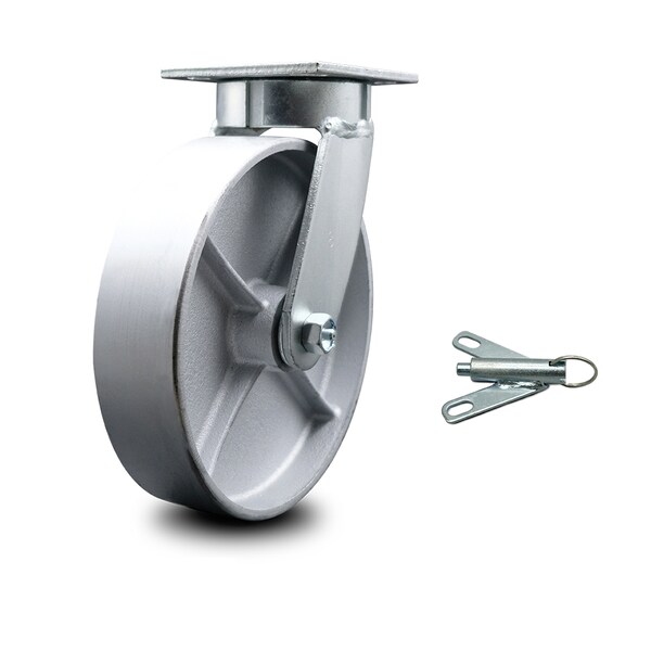 8 Inch Kingpinless Semi Steel Poly Wheel Swivel Caster with Swivel Lock SCC